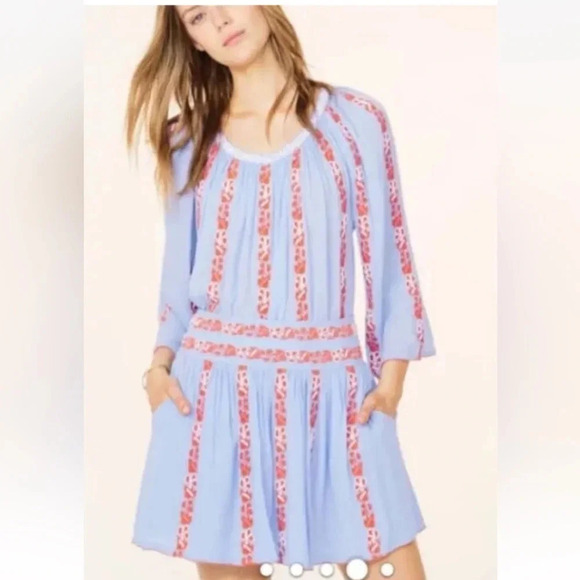 Tory Burch Alexandria Beaded Peasant Top Blouse Shirt Womens Size 2 (586) - Picture 3 of 10